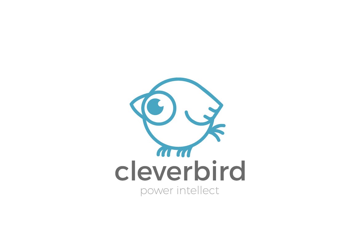 徽标麻雀鸟抽象搞笑线性风格logo设计