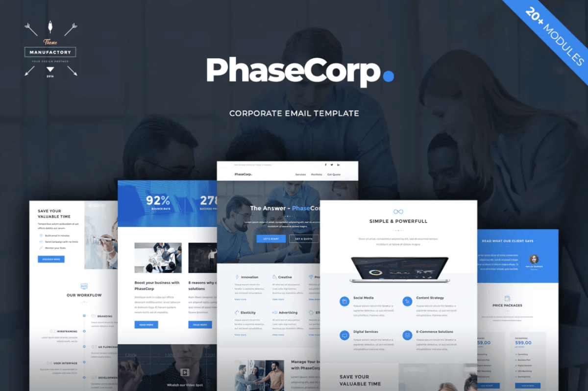 PhaseCorp-企业电子通讯模板