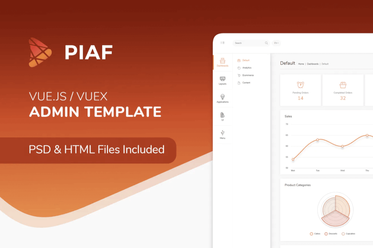 Piaf Vuejs-Vuejs管理模板