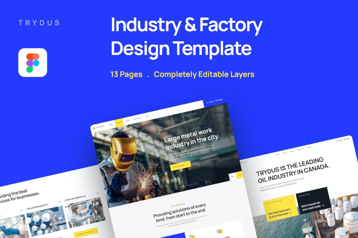 Trydus-工业和工厂网站设计模板