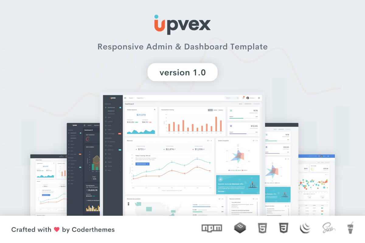 Upvex-管理和仪表板后台管理网站模板