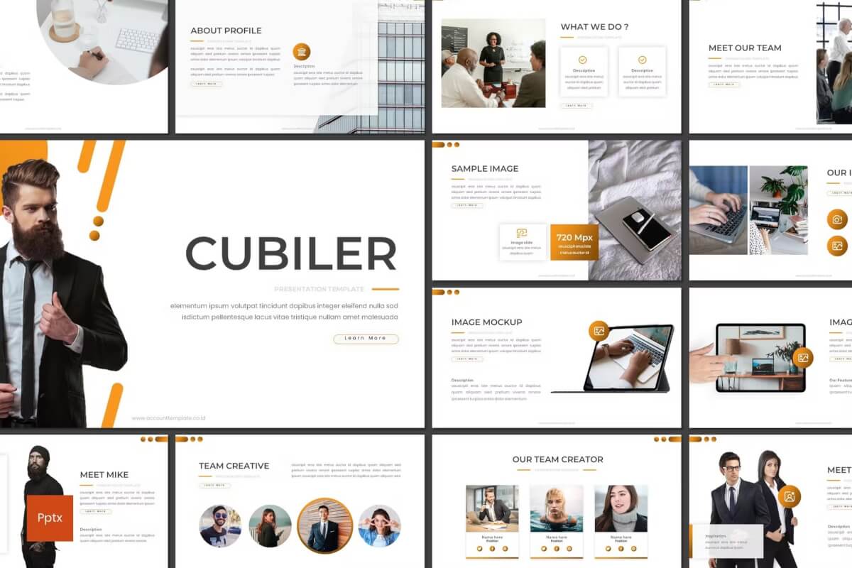 Cubiler-公司简介商业PowerPoint模板