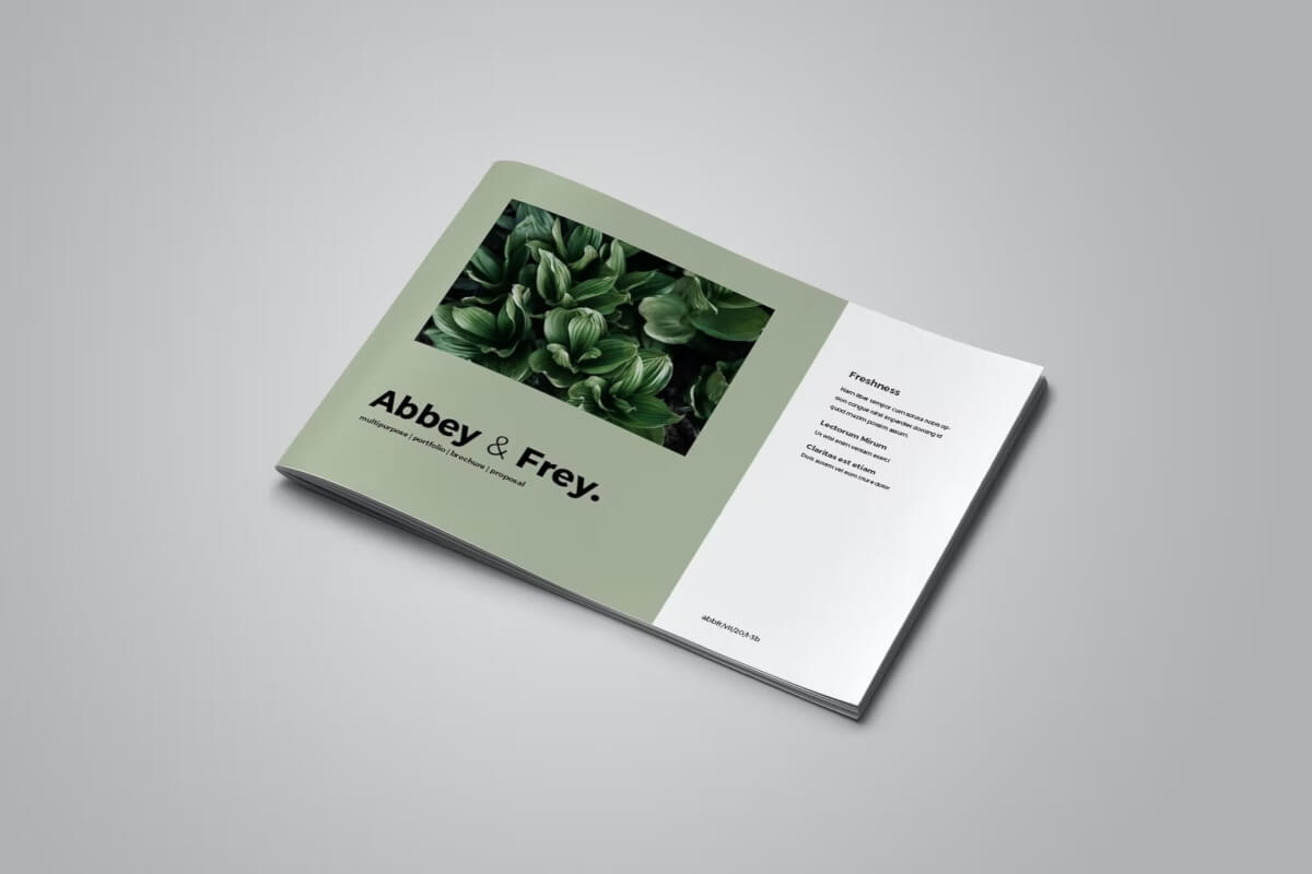 Abbey & Frey-简约宣传册InDesign模板