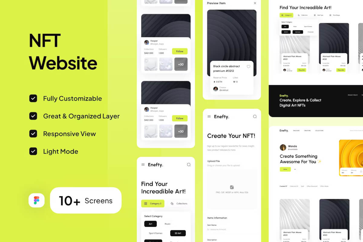 nefty-NFT移动应用程序 Figma模板