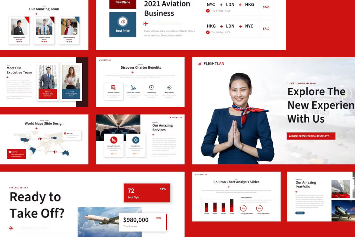 Flightlan - 航空公司主题演讲 Keynote模板