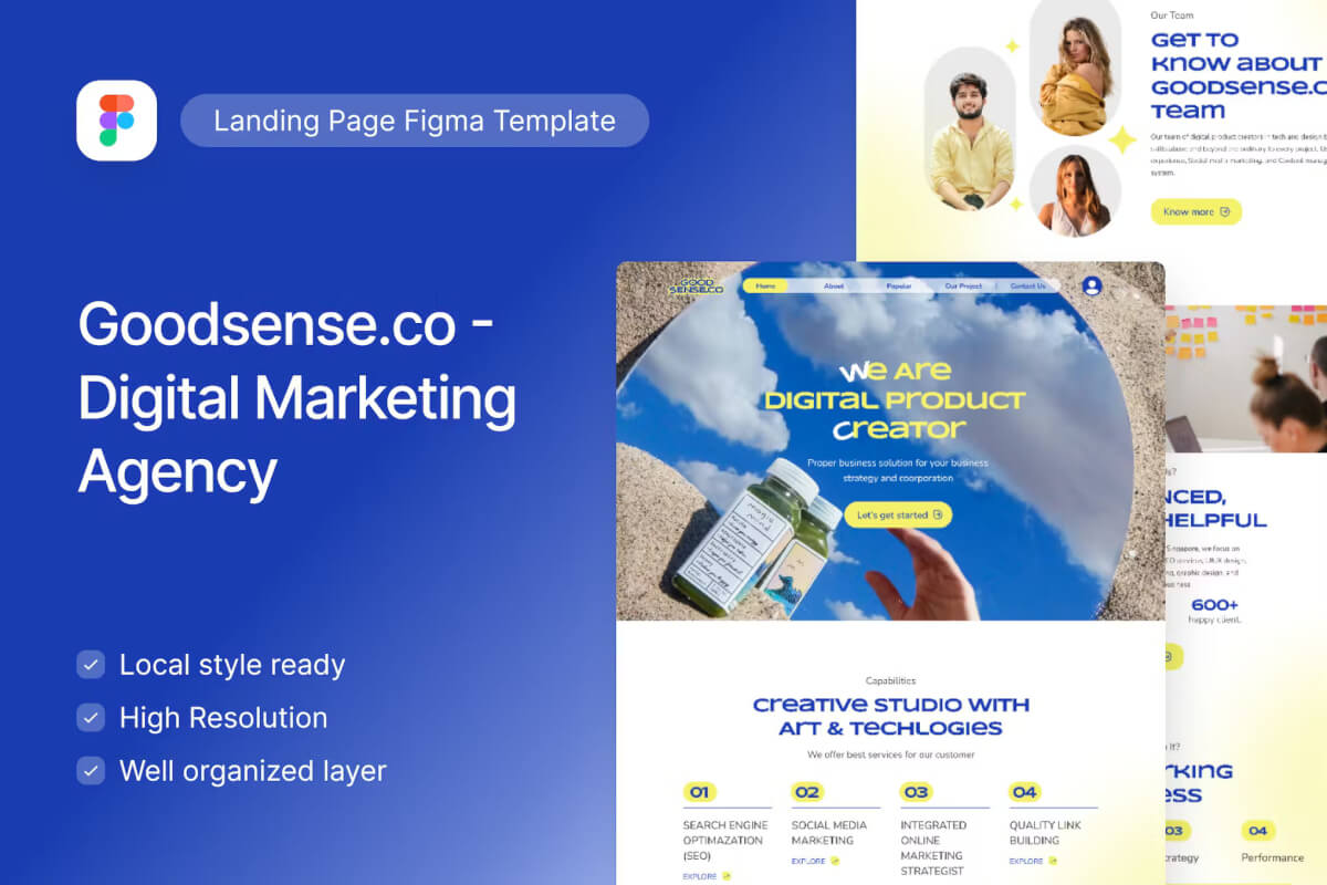 Goodsense.co - 数字营销机构 Figma UI