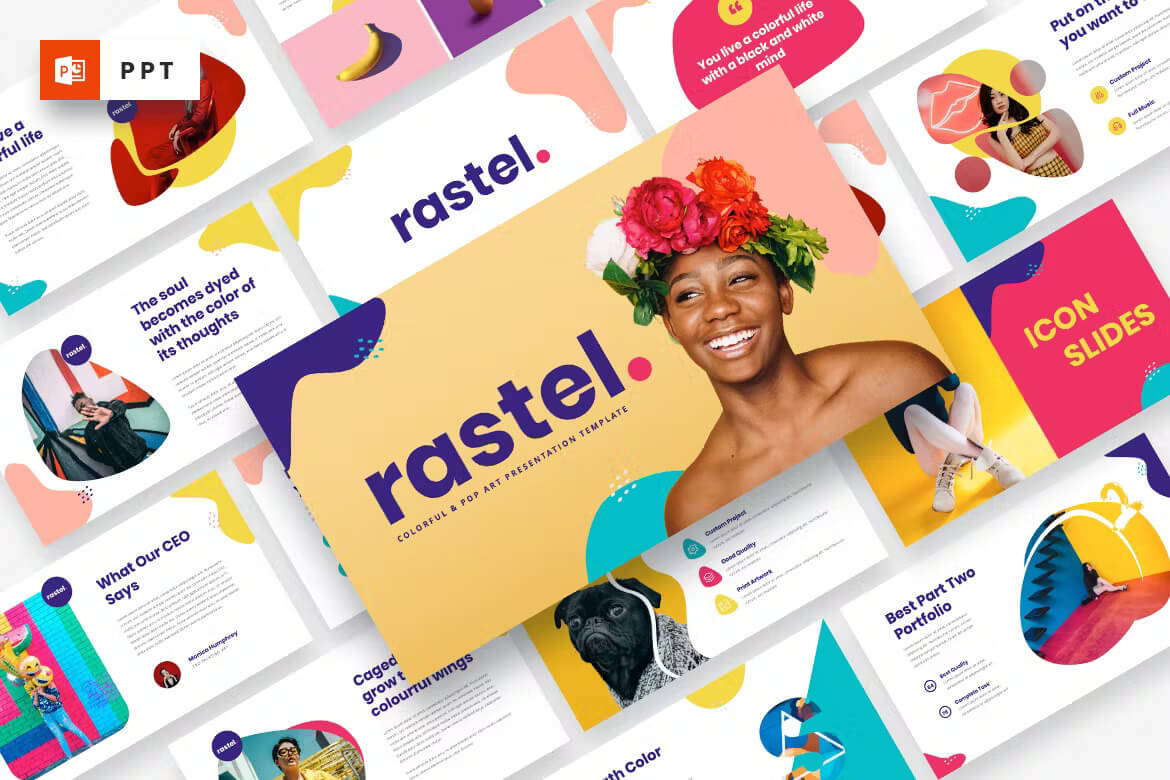RASTEL - 多彩和流行艺术 Powerpoint 模板