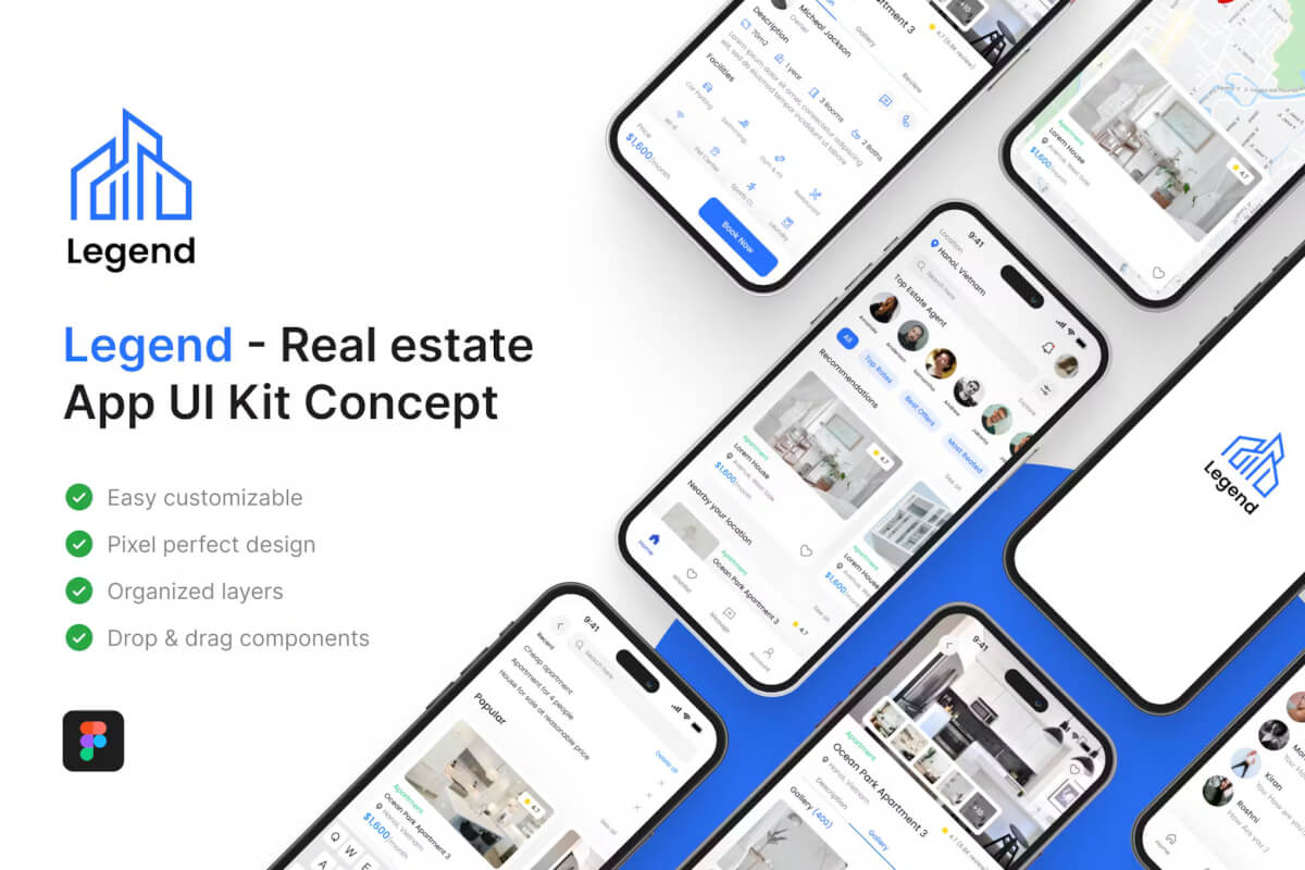 Legend - 房地产应用程序 UI 套件